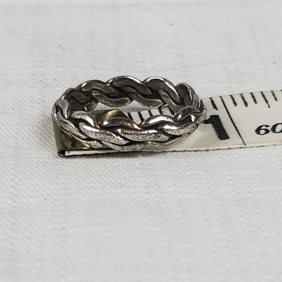 Bell Trading Post 925 Sterling Silver Woven Rope Band Sz 15mm US 7.5 - Picture 10 of 11